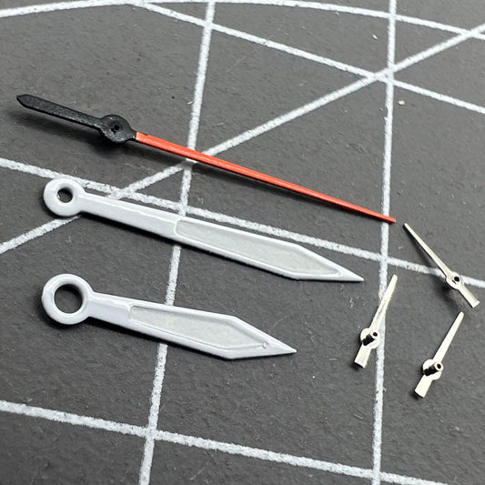 14mm orange lume second hand with silver trim for Miyota 0S20 quartz watch movement.