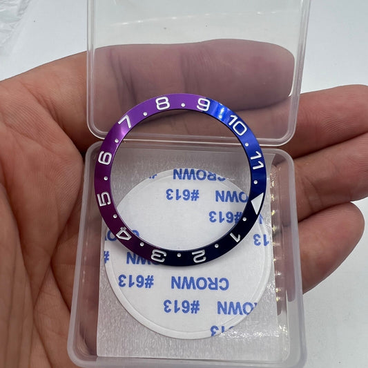 38mm aluminium bezel insert for SKX007 SKX011 SUB Diver watches, 12-hour mark, durable alloy.