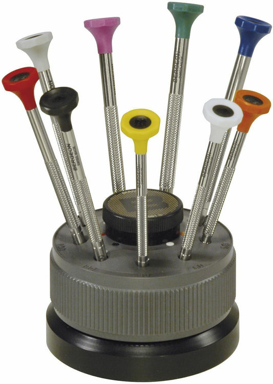 Bergeon 30081-S09 ergonomic watchmaker screwdrivers set, Swiss precision for delicate repairs