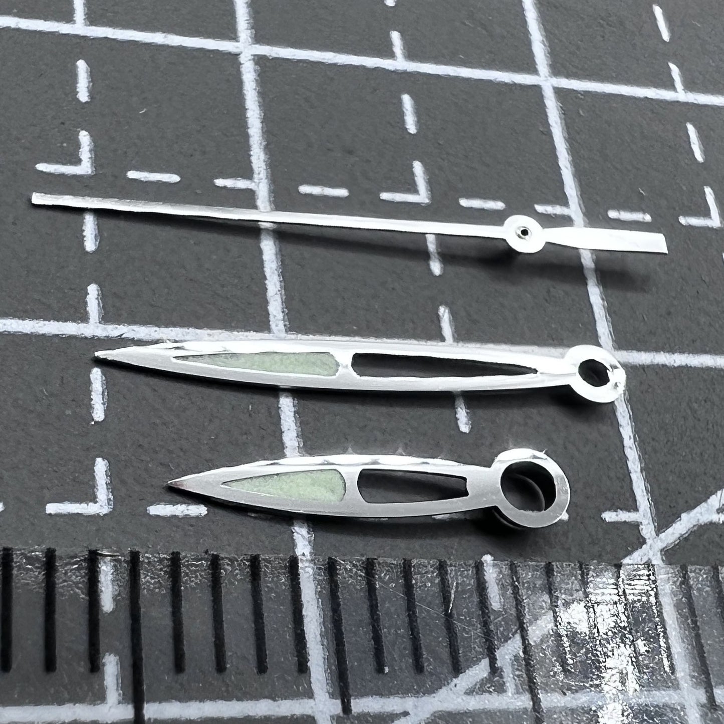2 Sets/Pack Modified Silver Lume Watch Hands Set for ETA2836 2824 2892A2 #83588