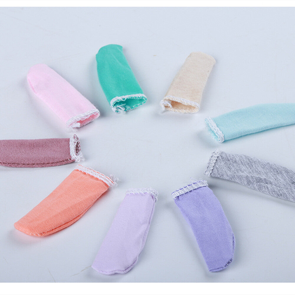 Mixed color cotton finger cots set, ideal for precise watch repair and natural fingertip protection.