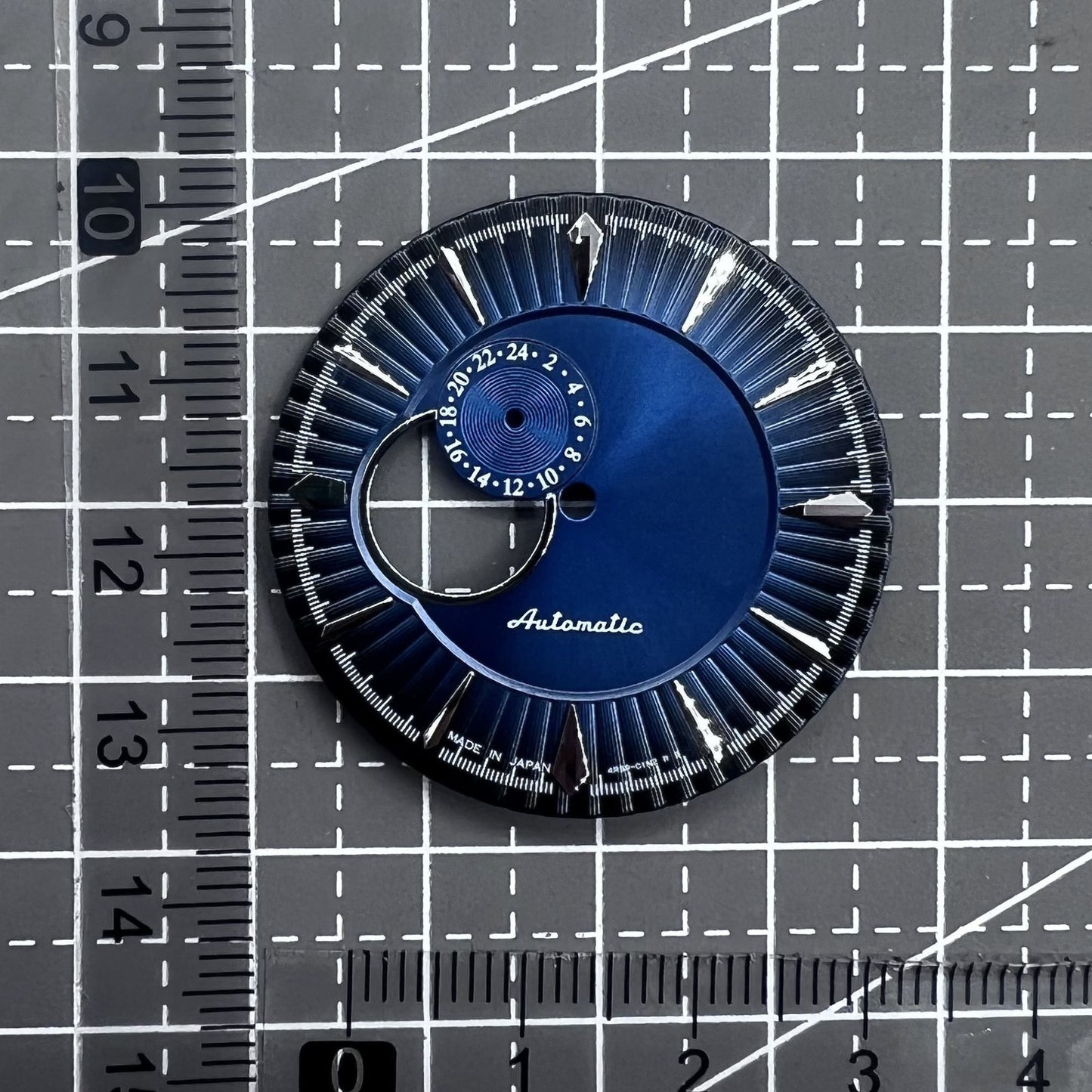 35mm Dark Blue Silver Cocktail Nail Dial for NH39 Diving Watch Movement