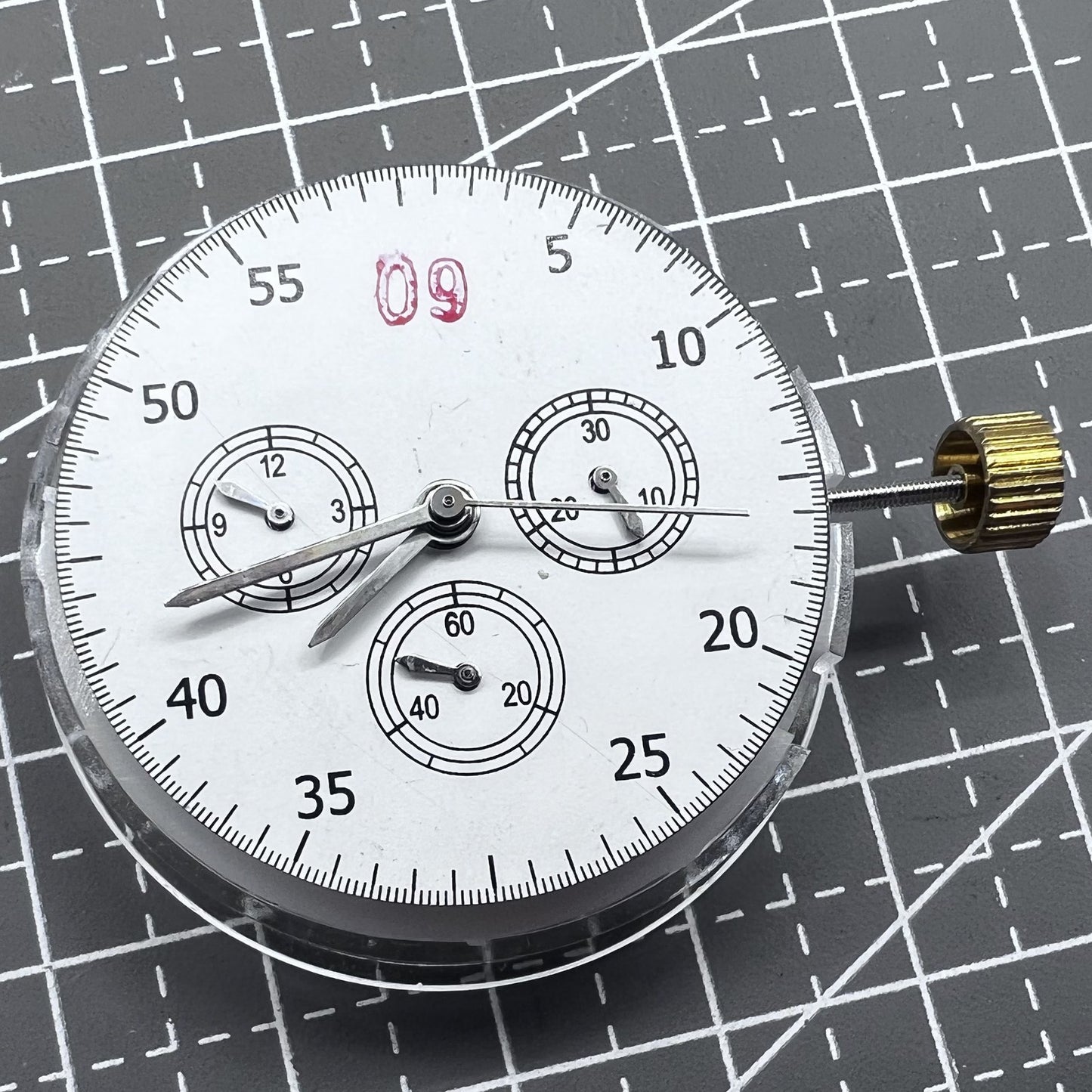 Hergestellt in China 7750 Automatisches Chronographenwerk @3 @6 @9 ETA 7753 Konfiguration