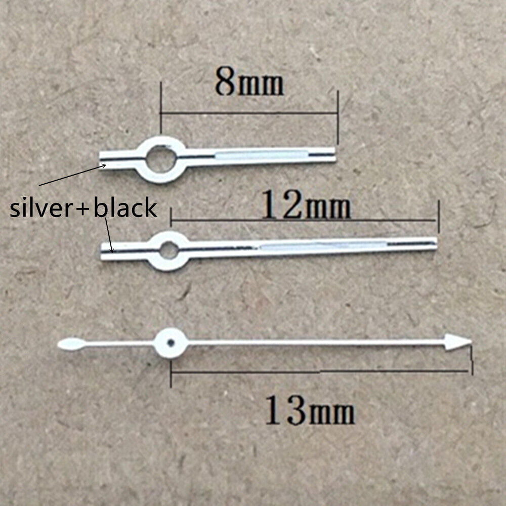 13 mm schwarze und silberne Uhrzeiger für das automatische mechanische Uhrwerk Seagull ST6
