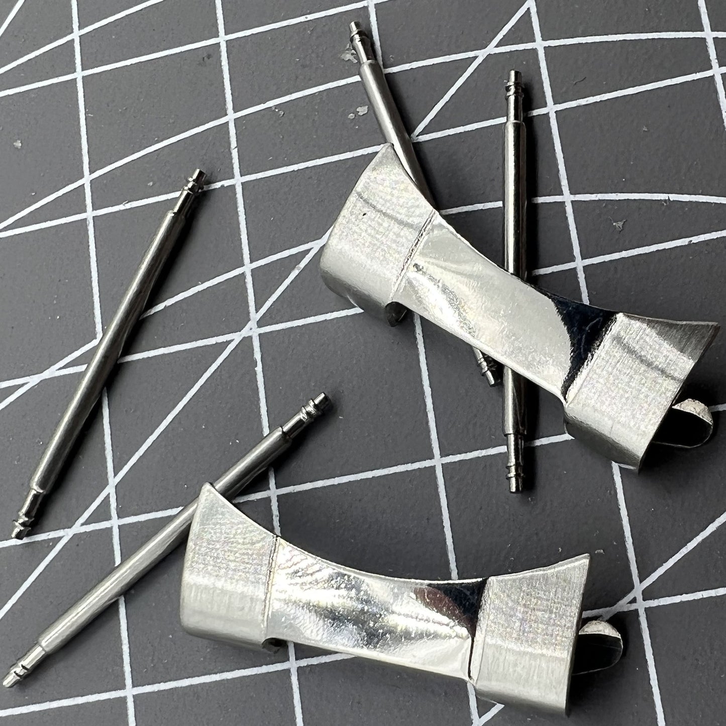 22X12mm Stainless Steel Curved End Links Spring Bars Bracelet Watch Band Strap#2