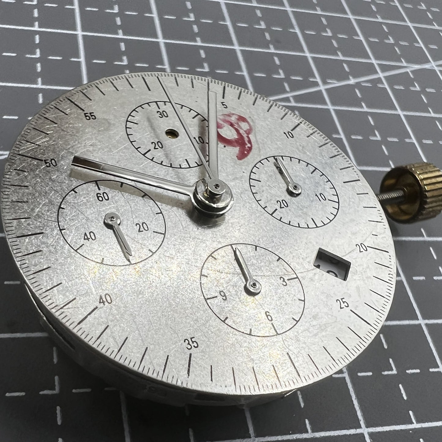 Schwarzes Dandong 7753 7750 Automatisches mechanisches Uhrwerk Kleine Sekunde@9