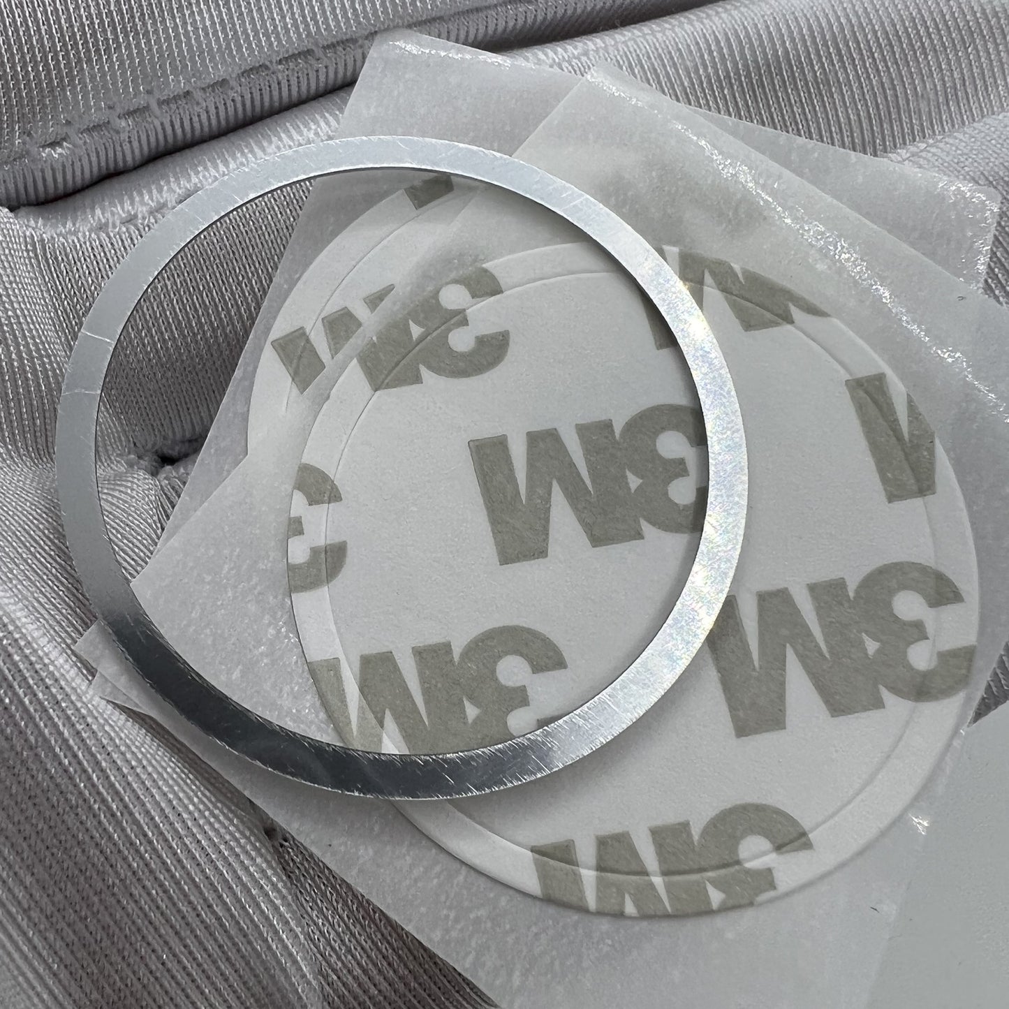 38.5mm aluminum alloy white bezel with black font for Omega Speedmaster, durable replacement accessory.