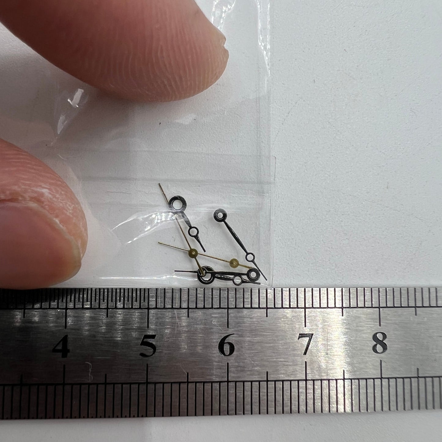 Black NO.1300 watch hands set for Miyota 2035 movement, sizes 13mm, 11mm, and 8mm, precise fit accessory.