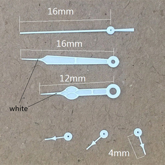 16mm white trim green luminous watch hands for Miyota OS10 OS20 OS60 OS80, precision accessory.