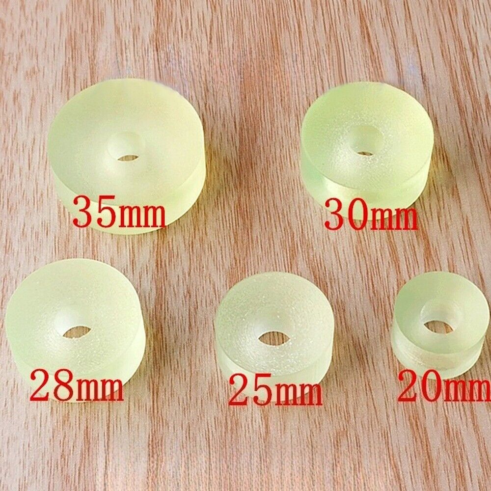 Set of 5 yellow watch movement cushions 2-3.5cm for precise watch repair and maintenance.