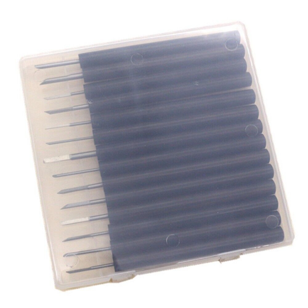 14pcs steel chisel set for detailed miniature carving and precision woodworking tasks.