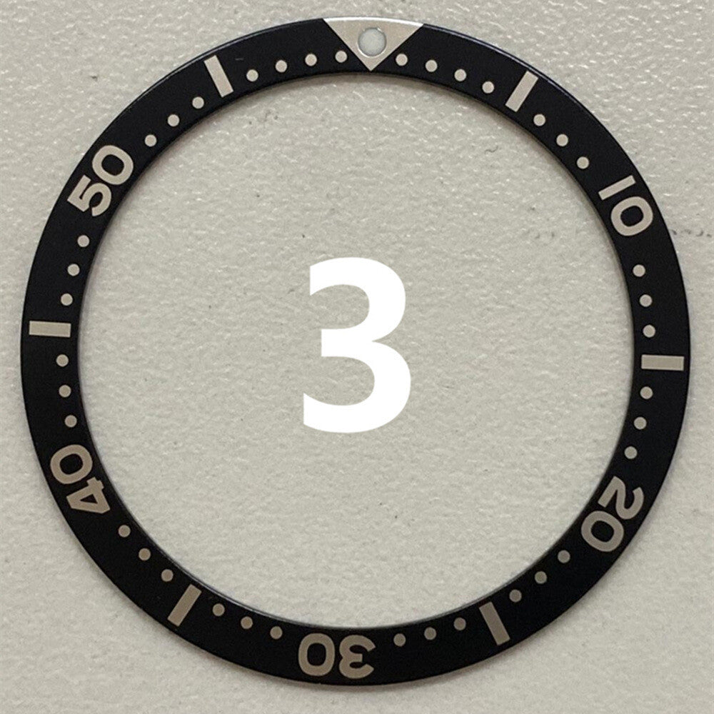 38 mm/31,5 mm mehrfarbige Ziffern-Uhrenlünette aus Aluminium, Uhrenteile