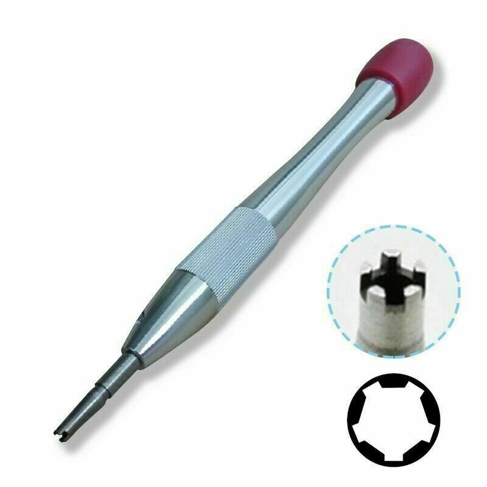Richard Mille watch screwdriver case with 5-prong spoke tool for precise watch repair and maintenance.