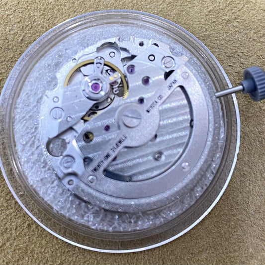 Silver watch with Original Miyota 8247 automatic movement, 2 hands, Japan-made precision.