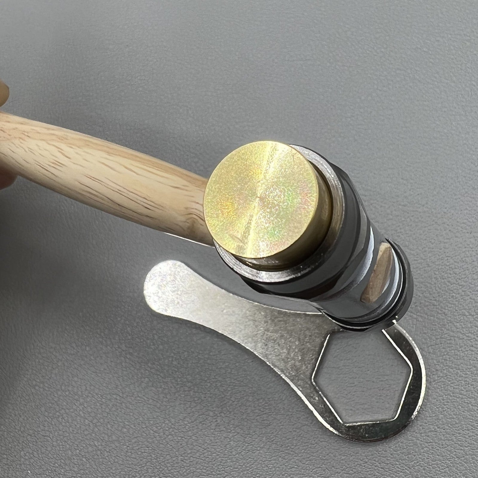 Bergeon 30417 Swiss hammer with brass and synthetic ends, ideal for precise watch accessory repairs.