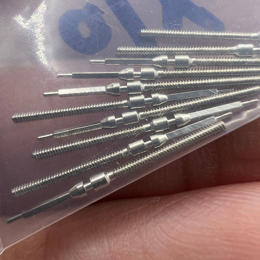 1. Set of 10 Tissot replacement watch winding stems for 8205 2813 movement repair.