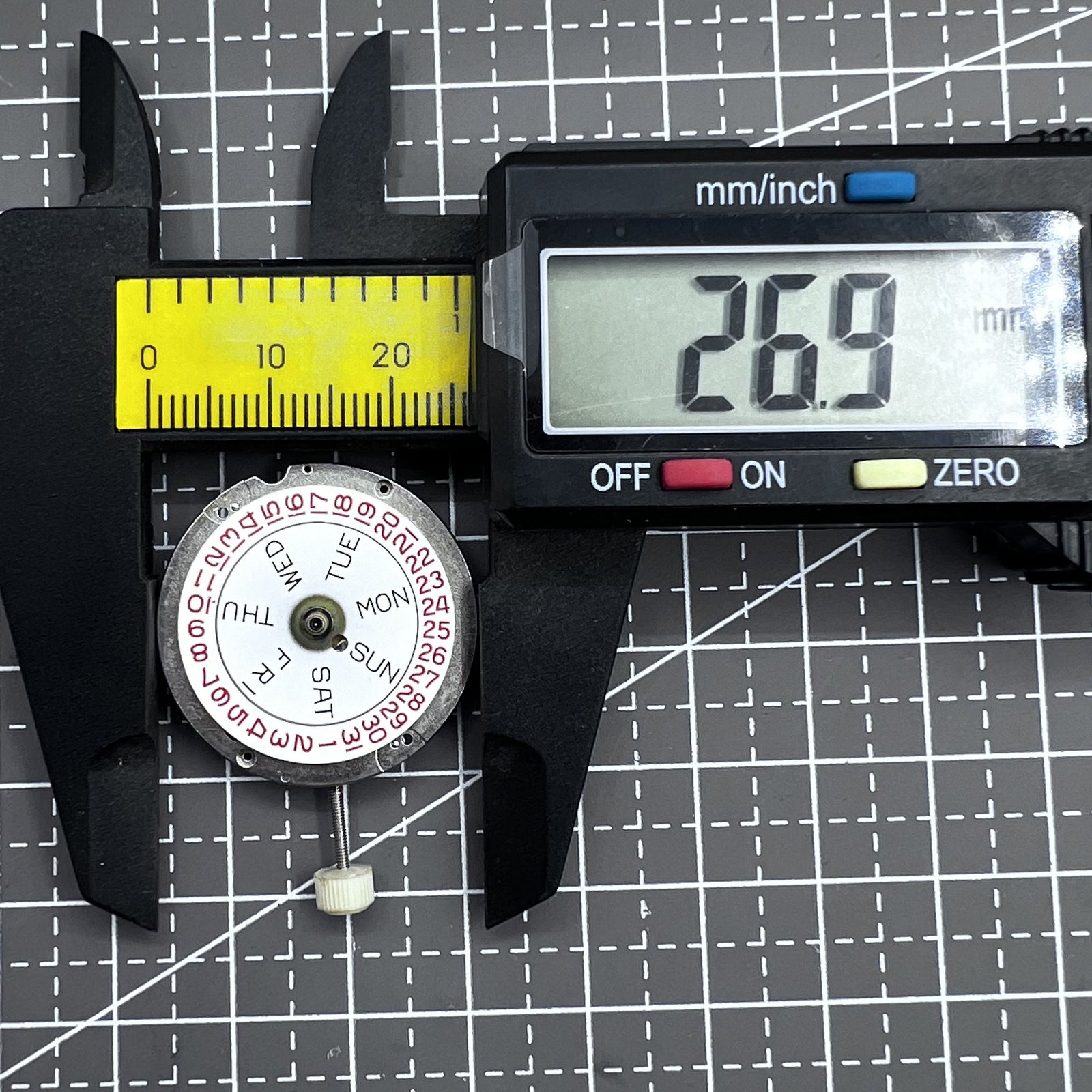 Swiss RONDA MATIC 1217-21 manual winding watch movement parts neatly arranged for repair by RONDA.