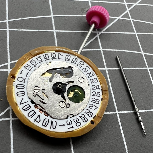 Miyota 9T13 Quartz Movement with date display at 3 o'clock for precise timekeeping.