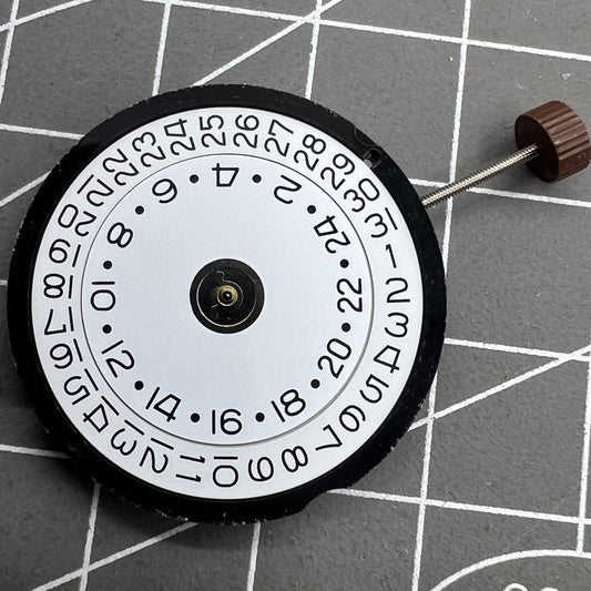 Ronda 515 24D quartz watch movement with date at 3, dual time for precise watch repairs