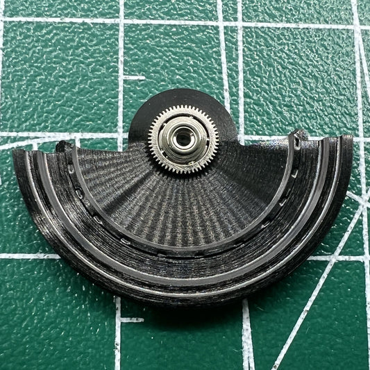 Black Sea Wave carved rotor oscillating weight for Miyota NH35 NH36 watch movement, enhancing precision.