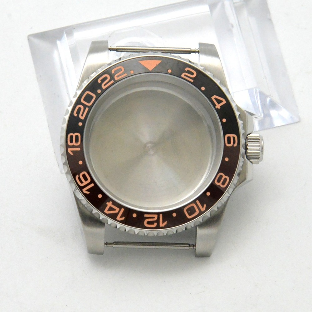 Montre de yacht automatique 40 mm GMT, boîtier compatible avec le mouvement NH35/36, verre saphir
