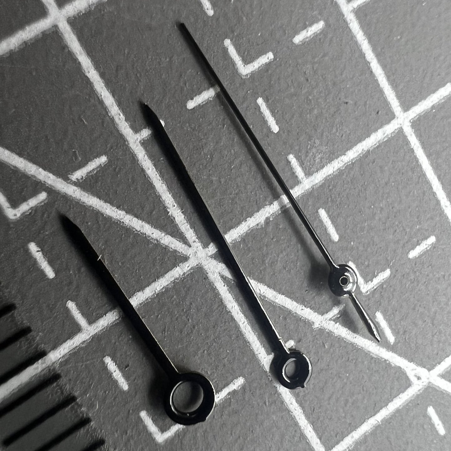 2 Sets/Pack 15mm Black Painted Watch Hands Set for Miyota 2035 2115 2105 2305