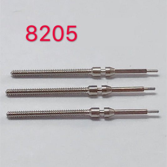 1. Set of 10 generic watch winding stems for China-made 8205 movement, ideal watch parts.