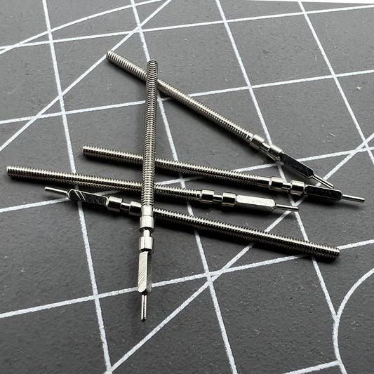 1. Two watch winding stems for Seagull and ETA 6497-1 ST3600 movement, precision replacement parts.