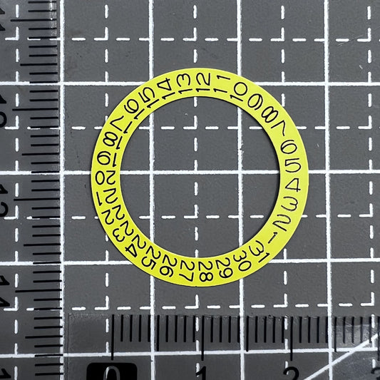 Datumsrad mit gelbem Hintergrund für Seiko NH35 NH36 Datum bei 3 Uhr