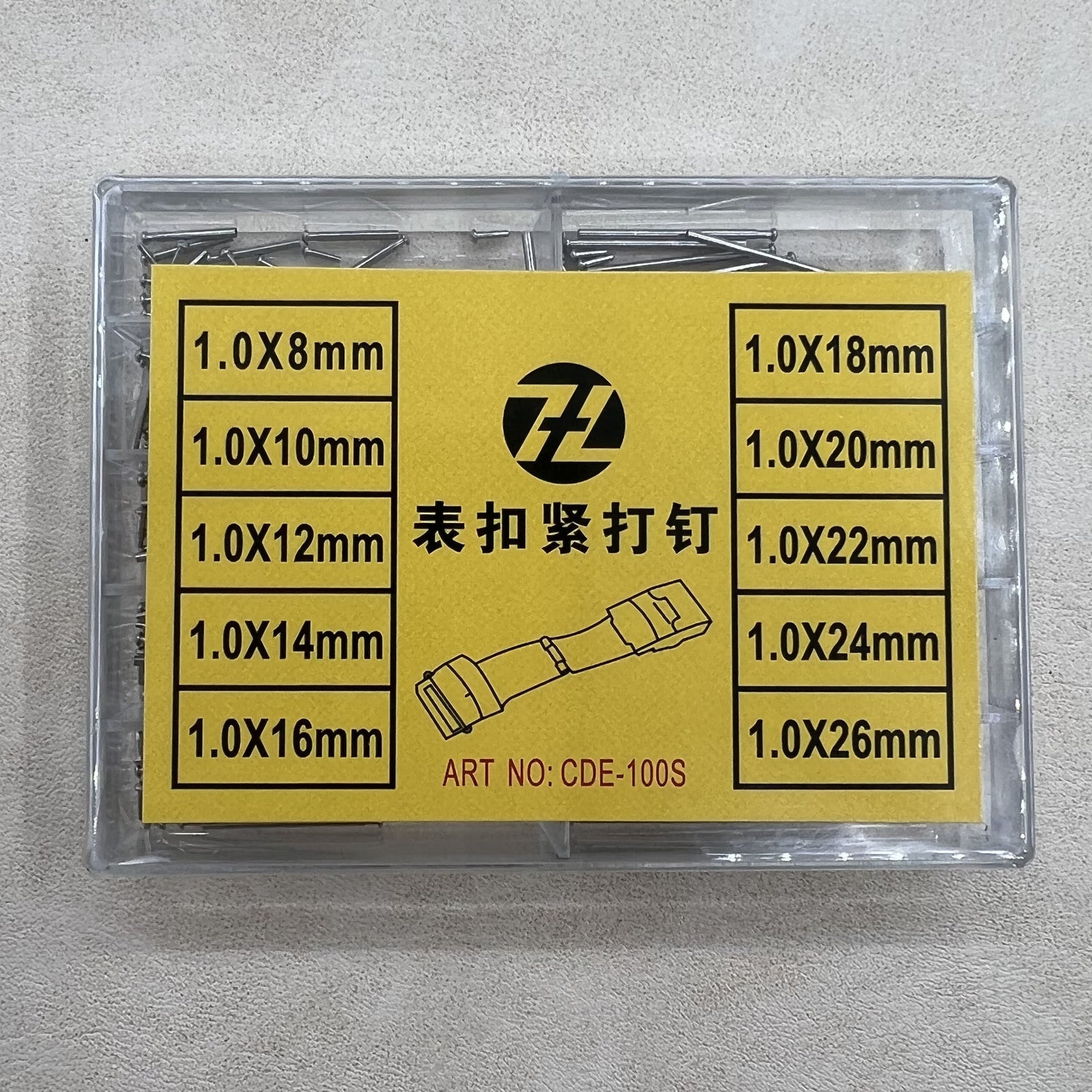 8mm-26mm 1.0mm thick tube friction pin spring bars for secure watch band clasp