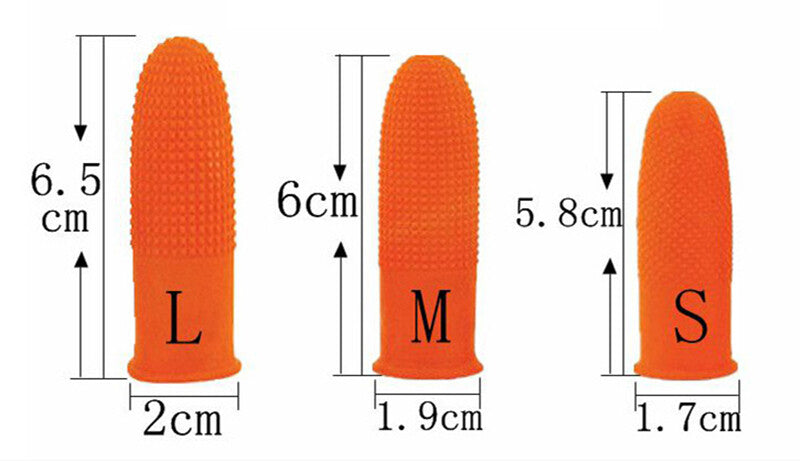 Natural rubber latex finger cots set for secure, non-slip watch accessory handling.