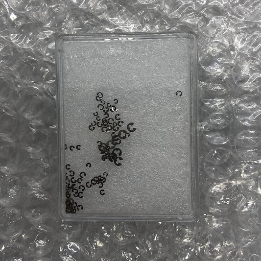 AC-6031B9 10 sizes stainless steel chronograph watch pusher buttons with E clip circlip rings, 90-piece set by AC-6031B9.