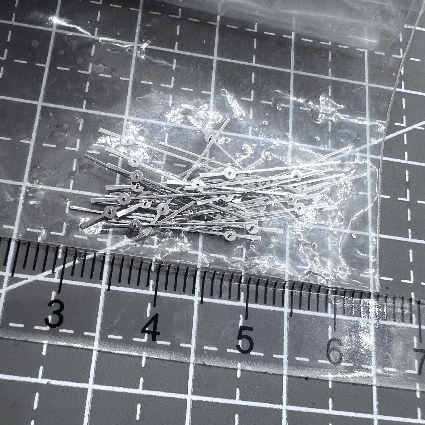 Lot de 100 aiguilles de seconde de 13,5 mm en argent pour mouvement à quartz PC21