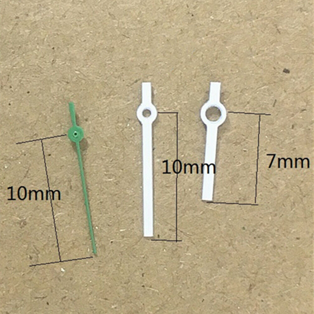 1 lot d'aiguilles de seconde de 10 mm vertes pour mouvement à quartz Miyota 7T35