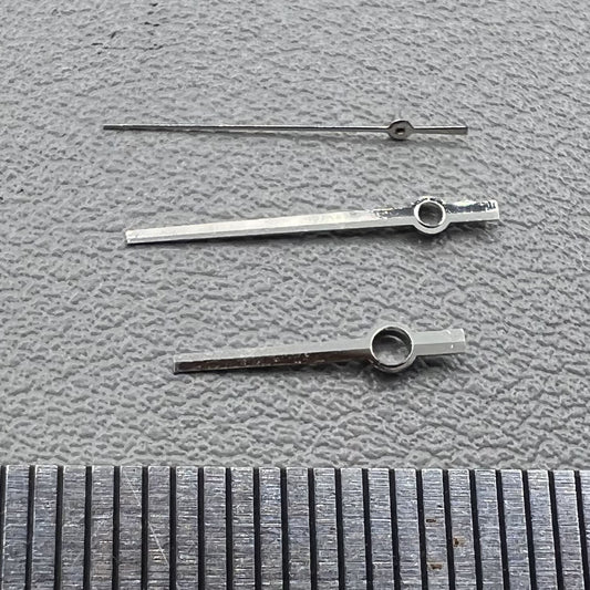 1. Two sets of Modified Dayjust High Canon silver hands for Miyota 8285 watch movement.