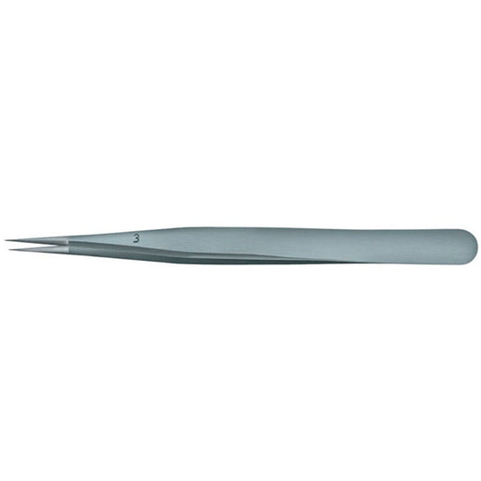 Horotec MSA12.302-3 antimagnetic fine tweezers for delicate hairsprings in watchmaking precision work.