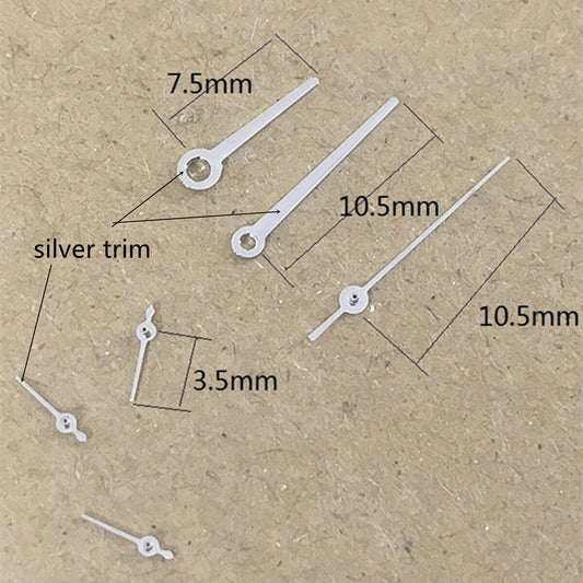 10.5mm silver trim watch hand for Epson VX3J VX9J VX7J models, precise replacement part.