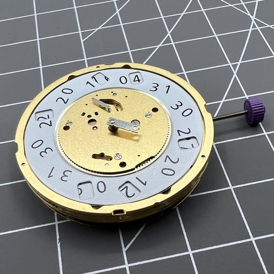 Ronda 7004P Swiss Made quartz watch movement with precision 3 hands for reliable timekeeping.