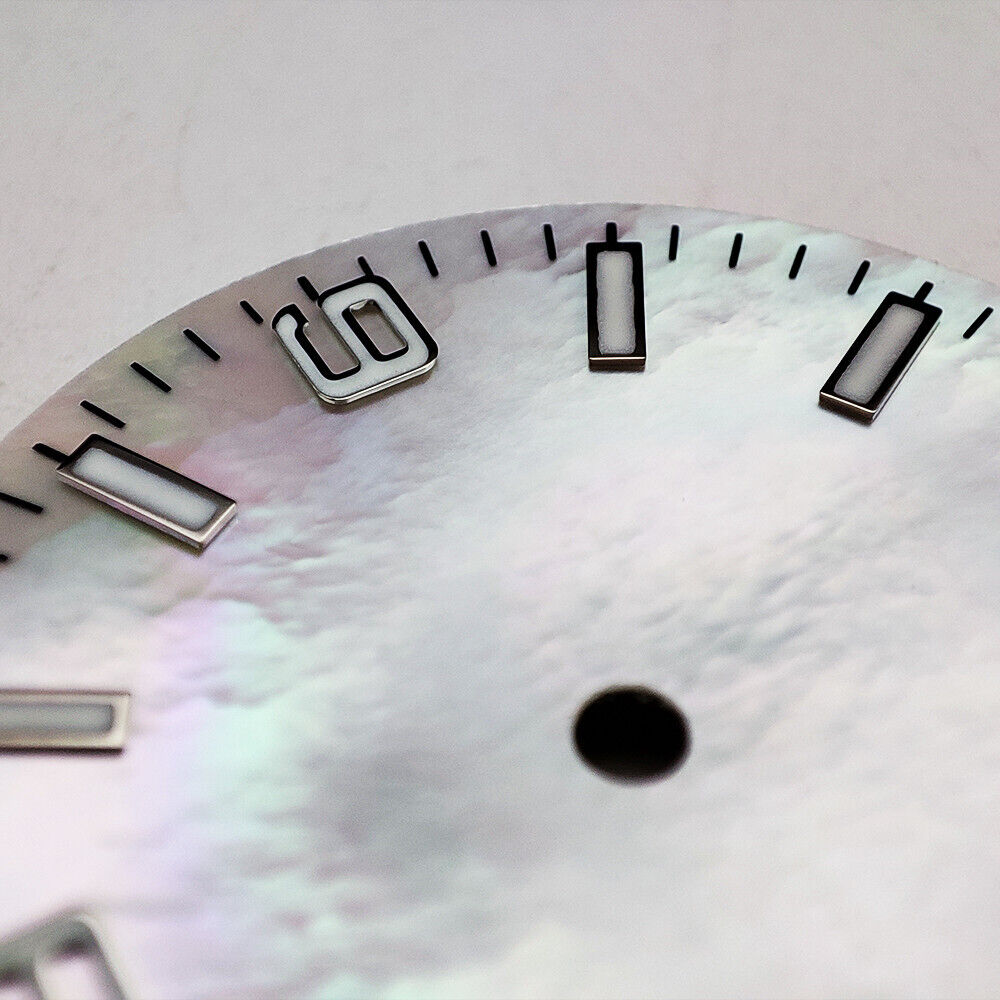 28.5mm Green lume numeral watch dial, compatible with NH35 4R35 automatic movement.