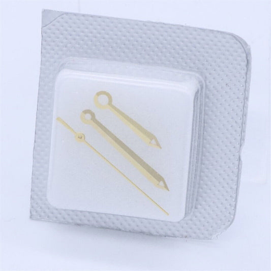 Golden and silver trim arrow-shaped watch hand set with three hands, compatible with ETA2834 and T038,.