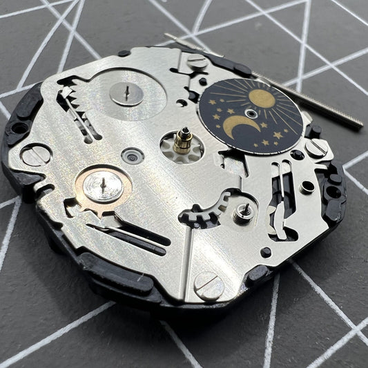 Hattori Epson TMI VX3F quartz watch movement with stem, precision Japan-made mechanism for repairs