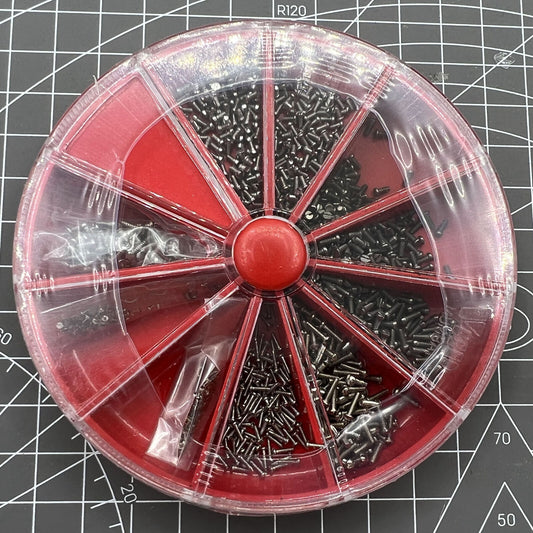 Red round box of 1000PCS AB6004 steel screws for eyeglass and watch repair accessories