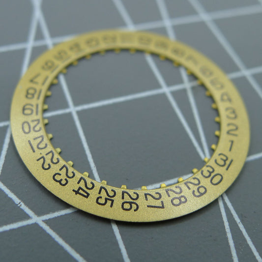 Golden date wheel for ETA 2834 2836 2846 watch movements, precise replacement part.