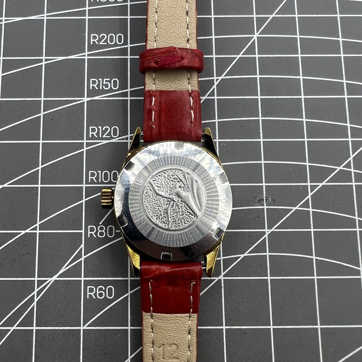 Montre mécanique manuelle Seagull pour femme, rouge, dégradé, clou doré, calendrier simple