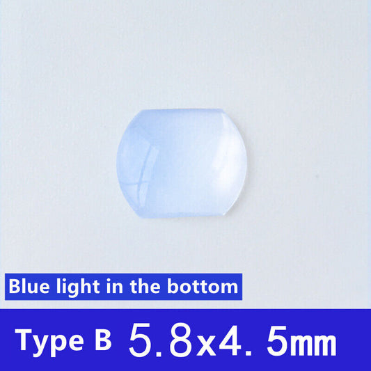 Sapphire Glass magnifier lens for watch date window with blue light filter, enhancing clarity and protection.