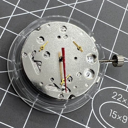 Seagull T16 watch accessory showcasing mechanical movement with small seconds at 2, 6, and 10 positions, single calendar feature.