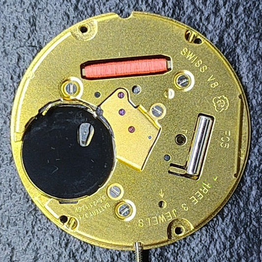 Swiss Made ETA F05.101 quartz watch movement, 2/3 hands, no calendar, precision replacement part.