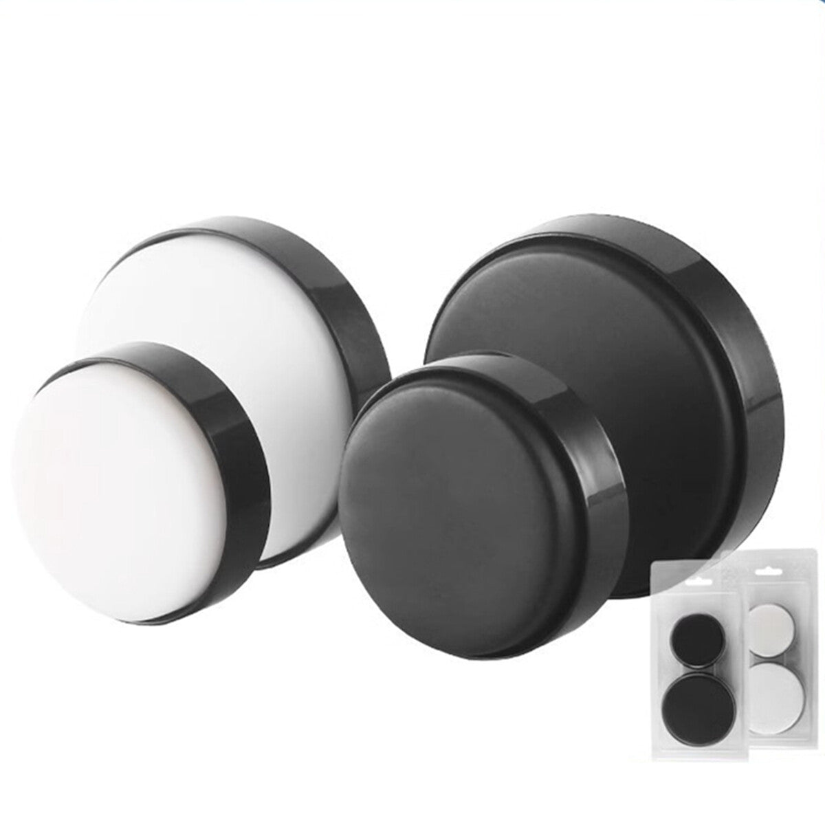 Set of 2 leather watch movement cushions, large and small, for secure watch repair.