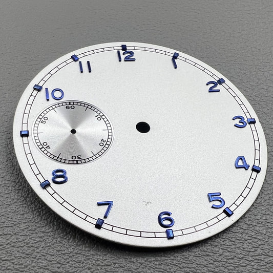 White 37mm pilot watch dial by BP08, compatible with ETA 6497 movement, no logo design.