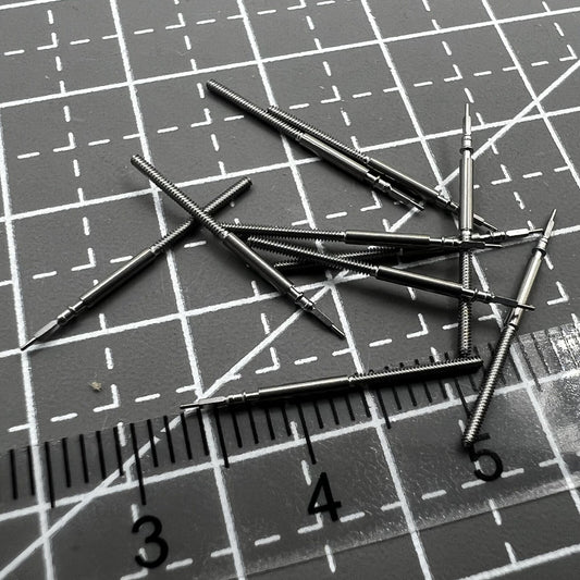 1. Set of 10 Miyota OS10 watch winding stems for precise timepiece movement repairs.